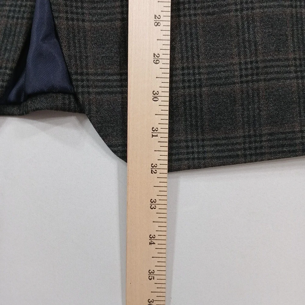 Tommy Hilfiger Pattern Sport Coat Mens 40L Olive Brown Plaid Modern-Fit $295 NEW